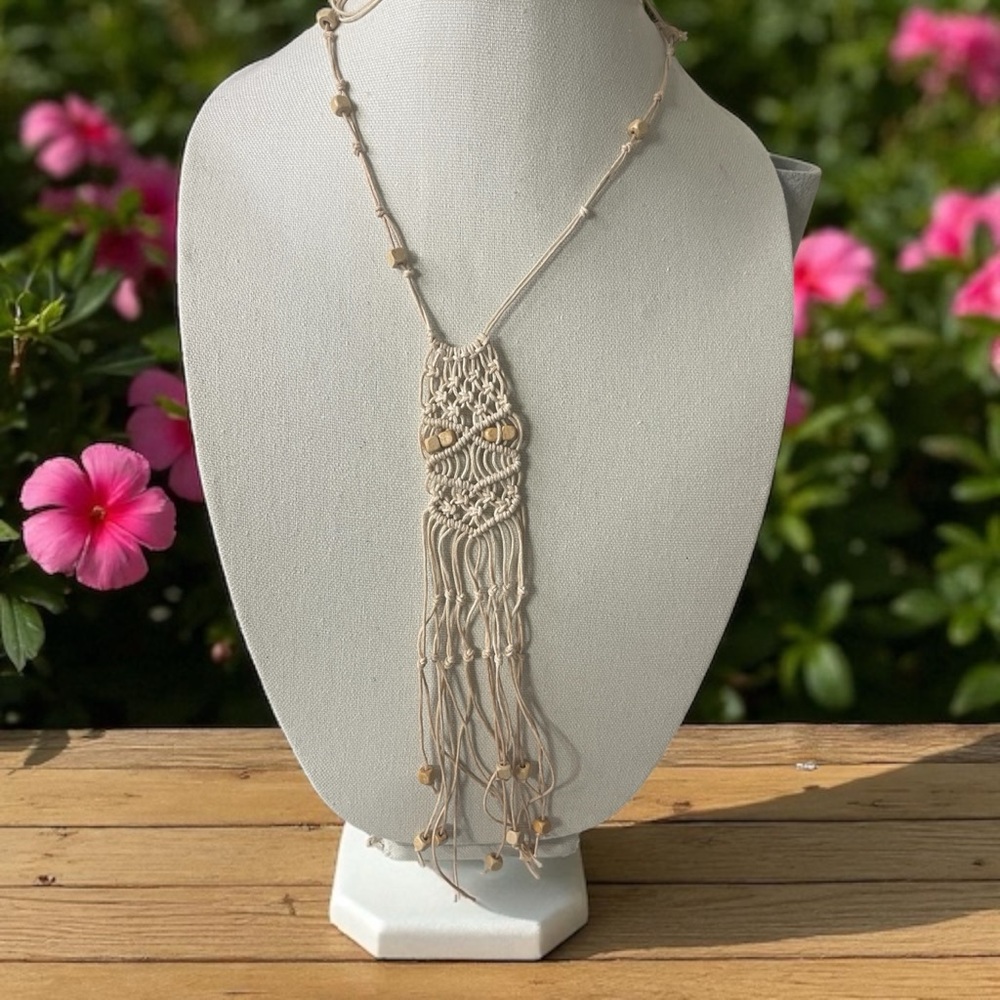 5pc Set Macrame Bracelets, Necklace, Earrings. - image 2